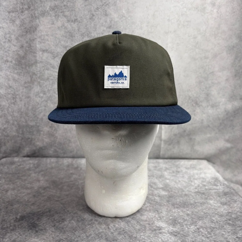 Patagonia Adult Range Flat Billed Snapback Trucker Hat in Pine Needle Green NWT‎